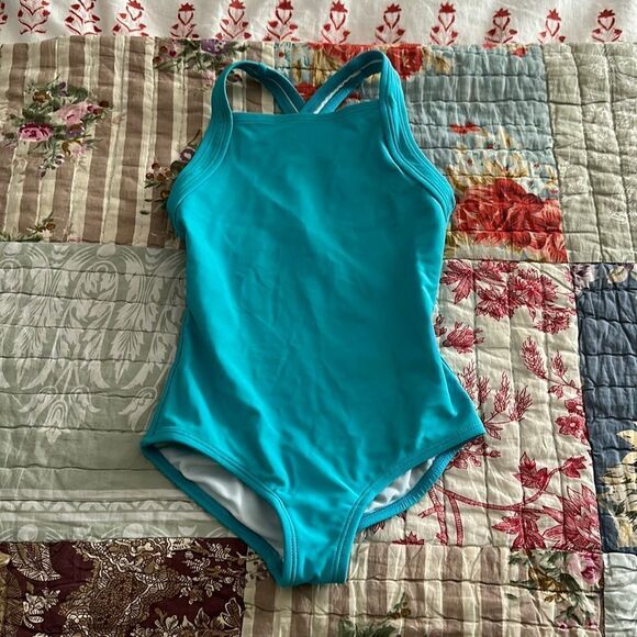 Hanna Andersson turquoise one-piece swimsuit - Picture 1 of 3